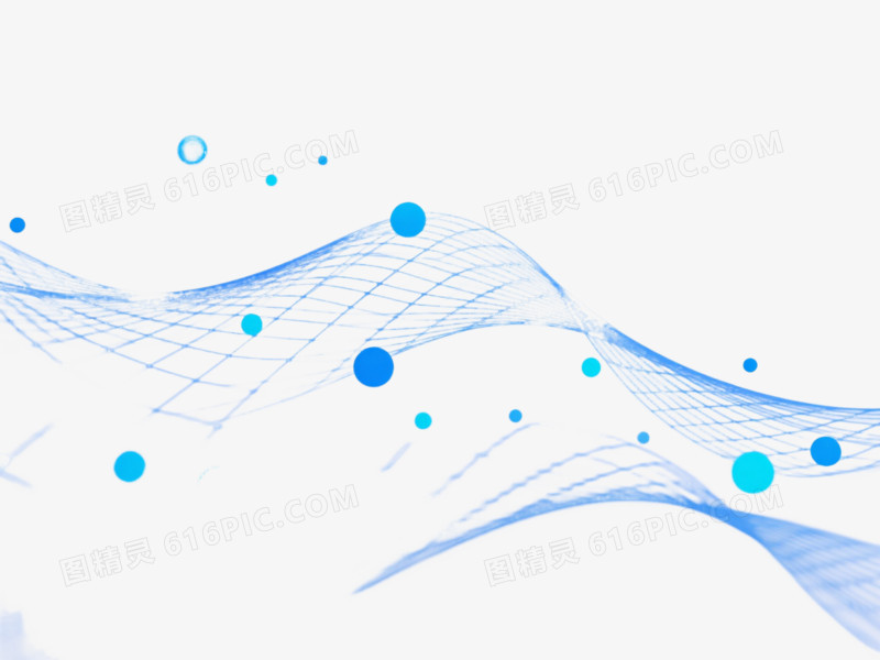 蓝渐变线条网络漂浮元素