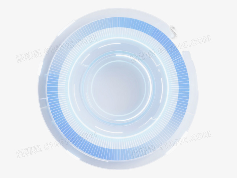 蓝白渐变环形光圈效果元素