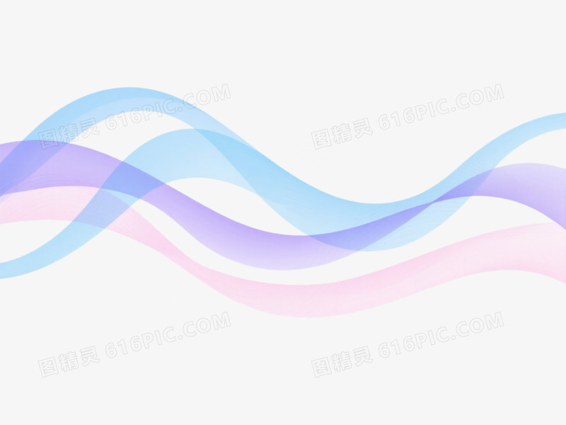 蓝紫粉白流动波浪漂浮元素