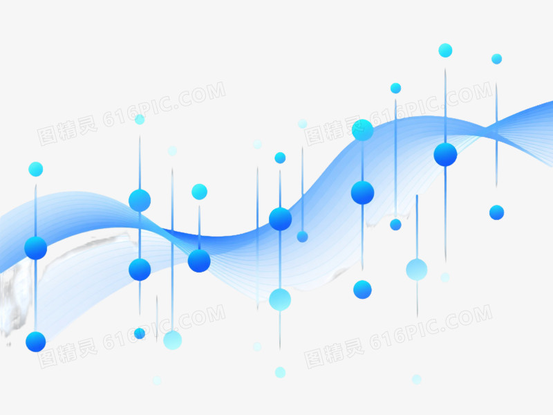青蓝数据流科技感漂浮元素