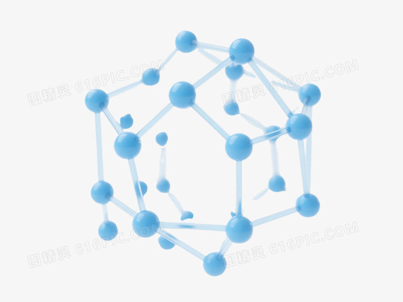 浅蓝六边形网格科技感漂浮元素