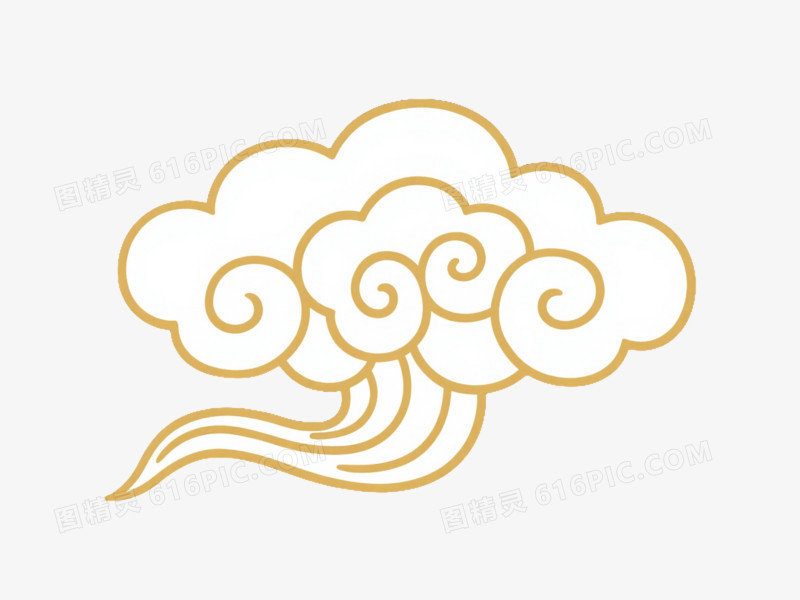 金色祥云传统中式装饰图案