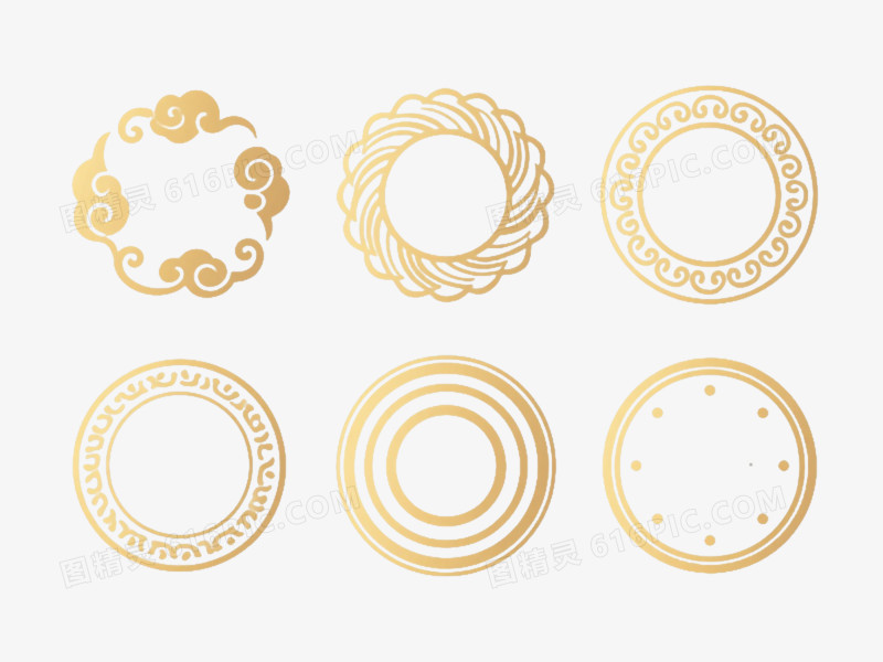 金色中式纹样装饰图案