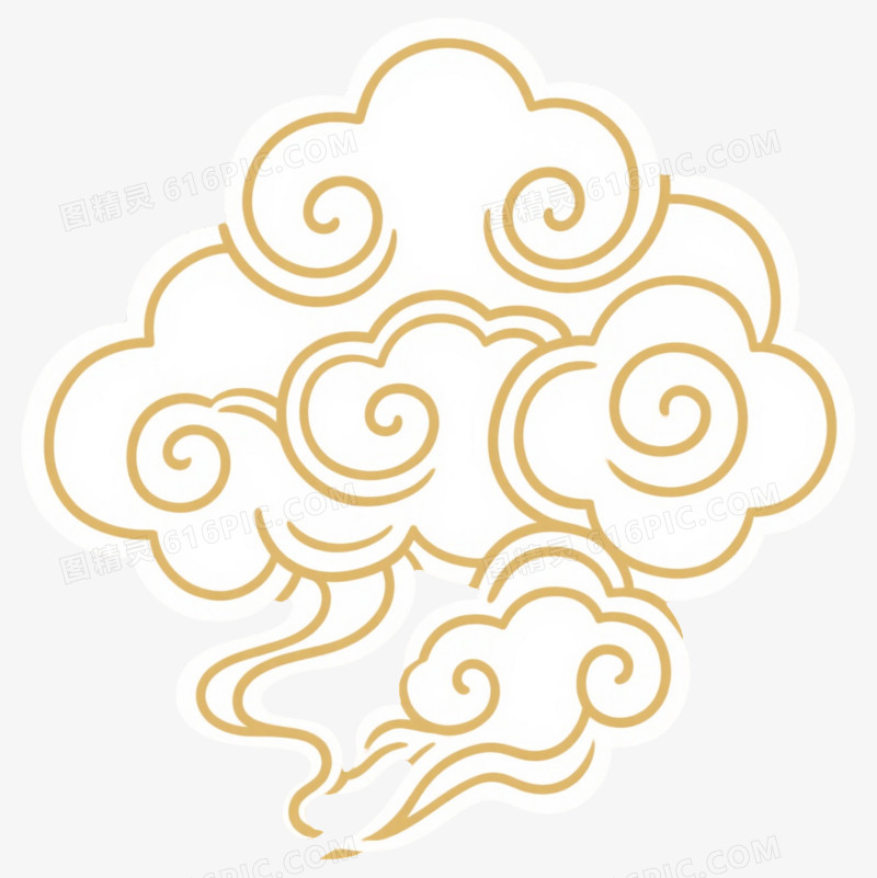 金色祥云纹样装饰图案