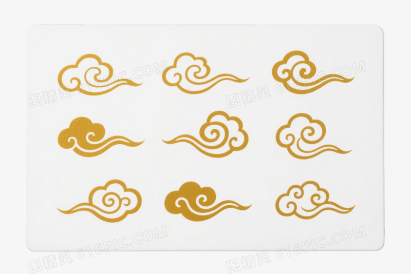 金色祥云传统中式装饰图案