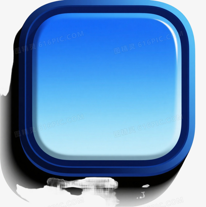 蓝渐变圆角按钮效果元素