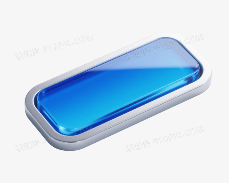 蓝渐变玻璃按钮效果元素