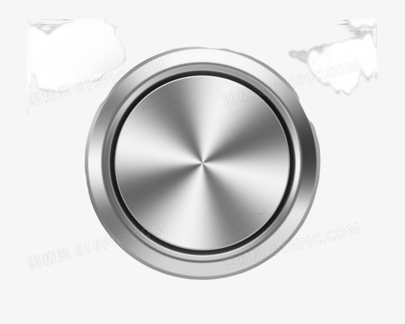 银灰金属椭圆按钮3D素材