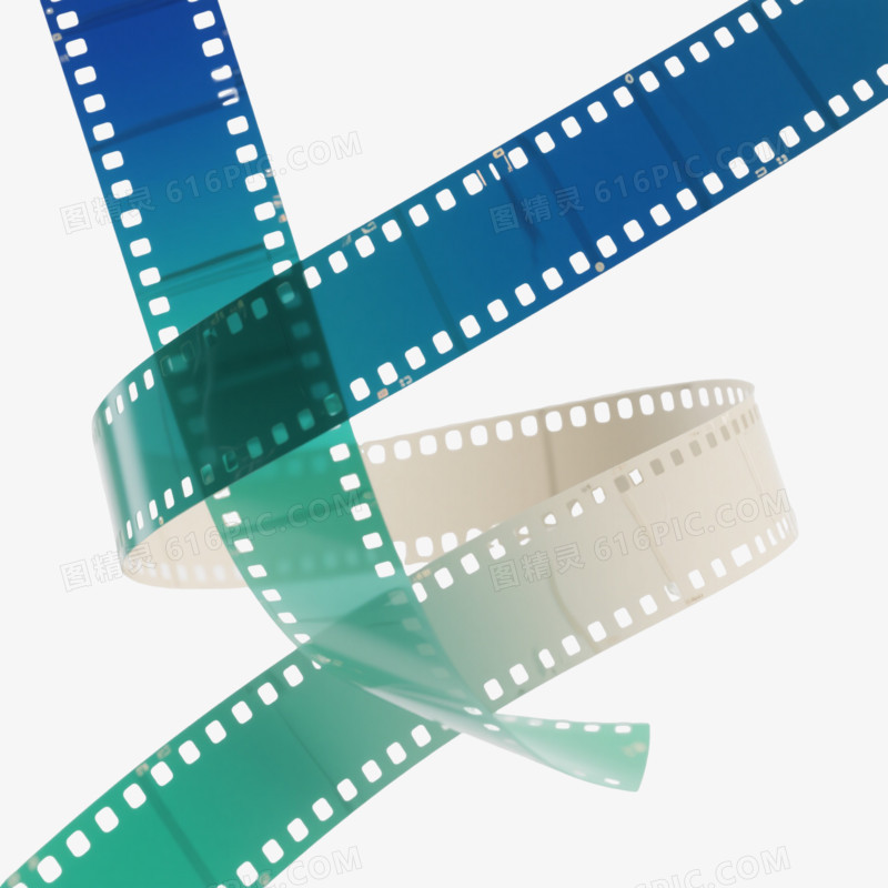 蓝绿米白胶片带漂浮元素