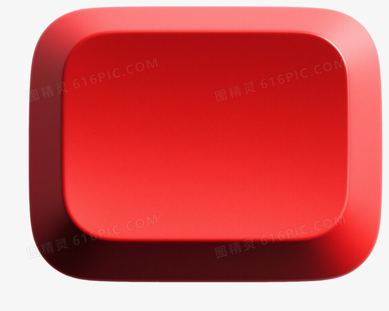 红色高光圆角按钮漂浮元素