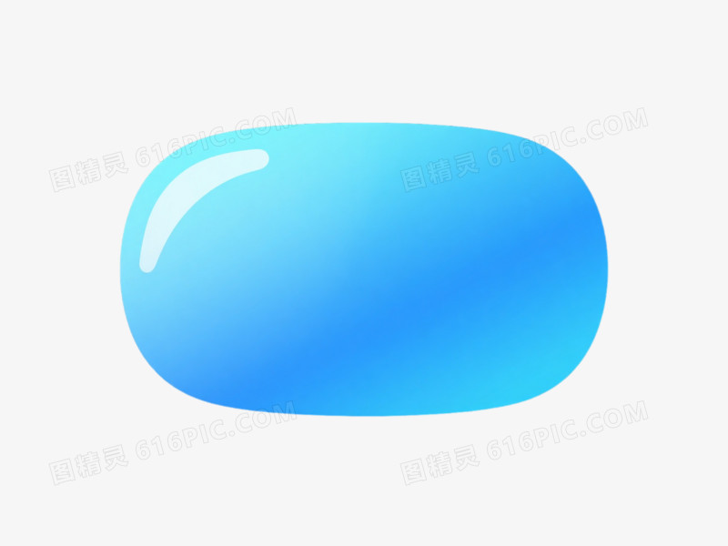 天蓝渐变椭圆按钮漂浮元素