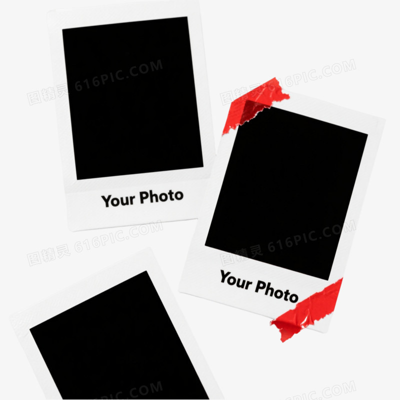 白色拍立得相框装饰图案