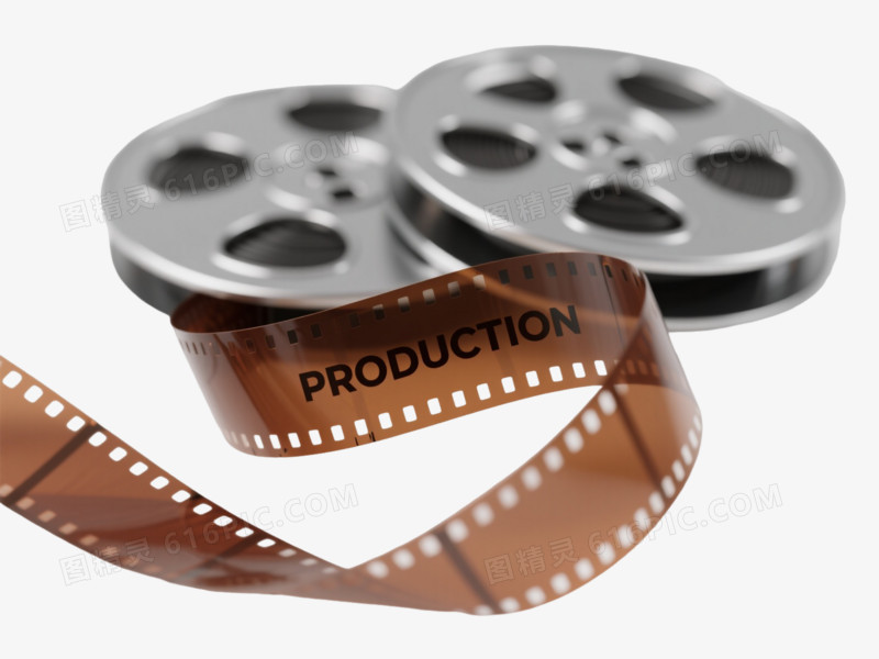 棕色胶片卷轴写实元素