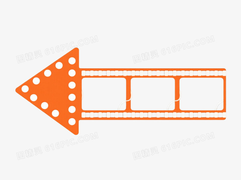 橙色箭头胶片带扁平矢量元素