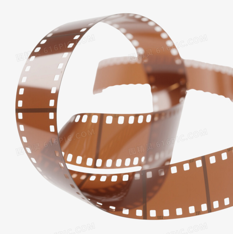 棕色胶片带3D写实元素