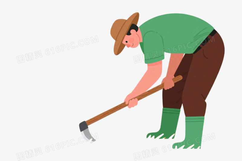 农夫收割扁平插画元素