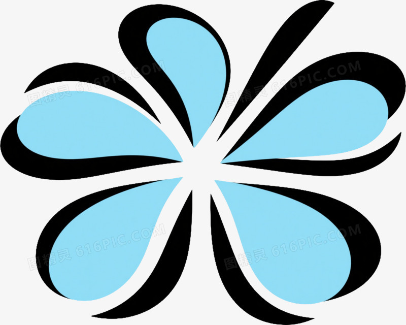 浅蓝水滴放射状漂浮元素