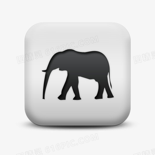 不光滑的白色的广场图标动物动物大象Animals-Icons