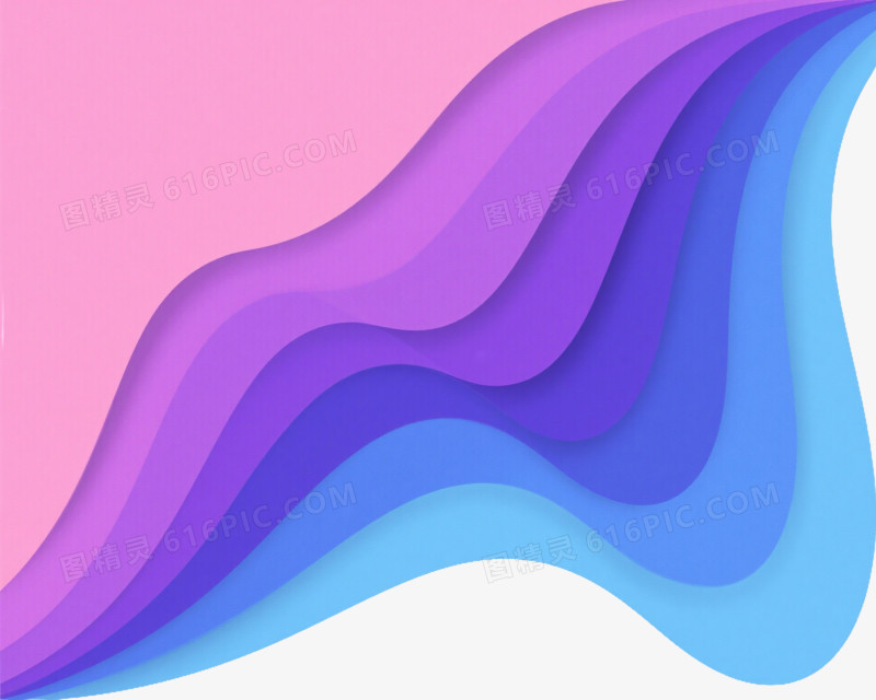 粉紫蓝渐变几何漂浮元素