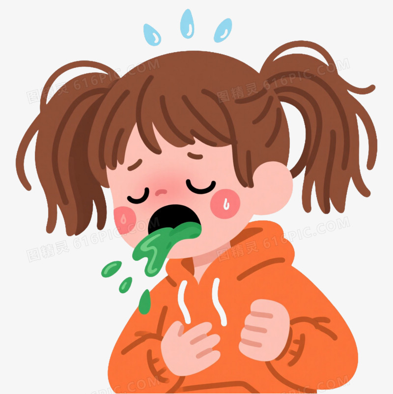 棕色双马尾女孩卡通手绘元素