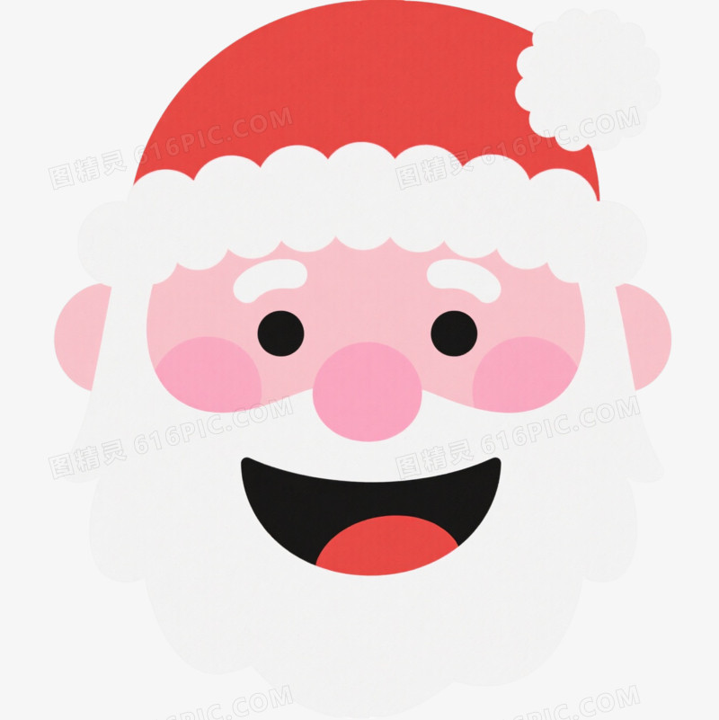 粉嫩圣诞老人卡通手绘元素