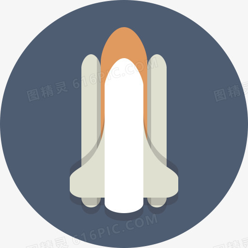 火箭宇宙飞船航天飞机圆形图标