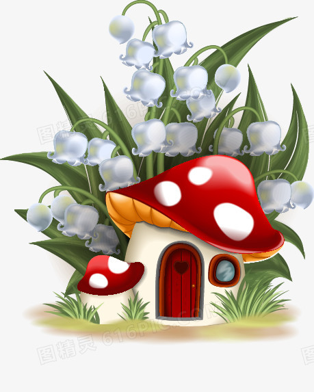 卡通可爱蘑菇花