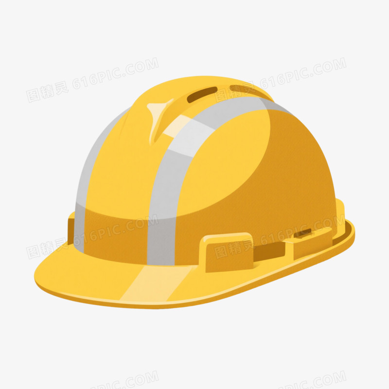黄色安全帽扁平插画元素