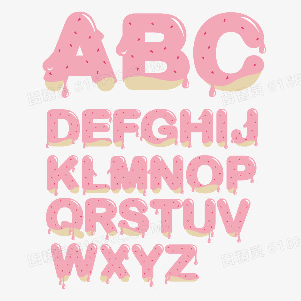 草莓酱字母 海报装饰字母