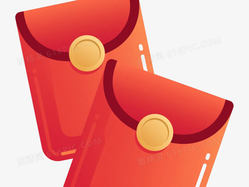 红色中式红包节日元素