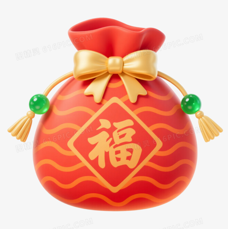 红福袋卡通插画节日元素图片免费下载_PNG素材_编号zq9iqow56_图精灵