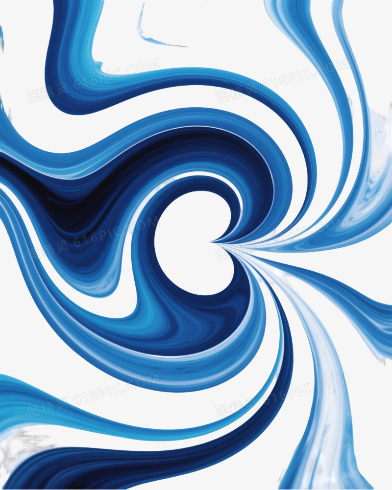 蓝白漩涡液态大理石装饰图案
