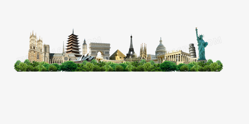 各国代表建筑效果图