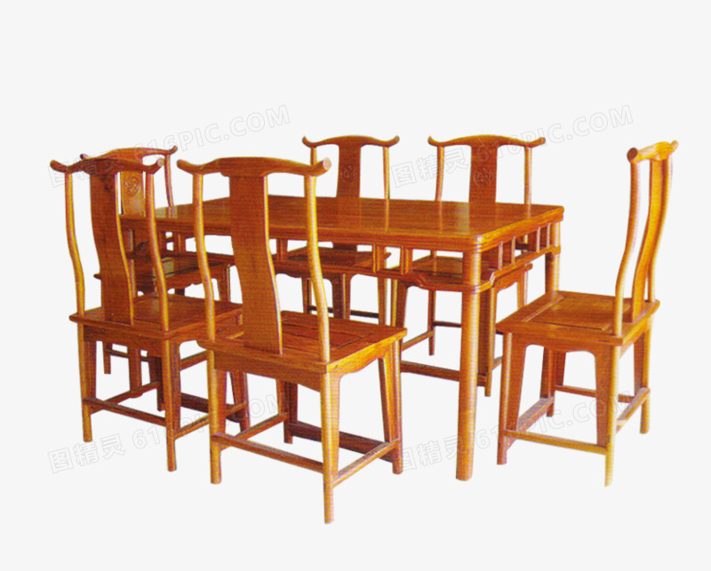 红木家具 木制家具 六人餐台 中式家具