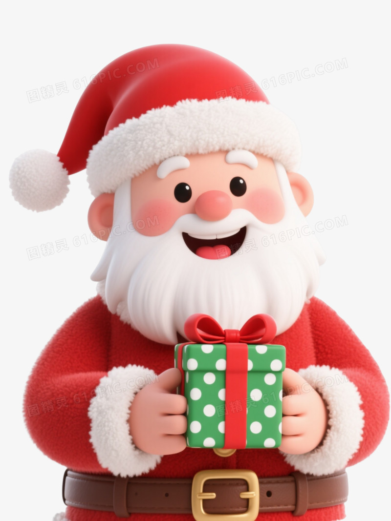 3D卡通圣诞老人节日元素