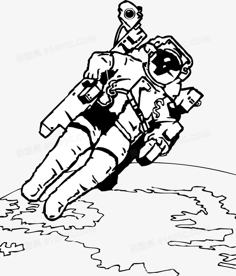 宇航员画法侧面图片