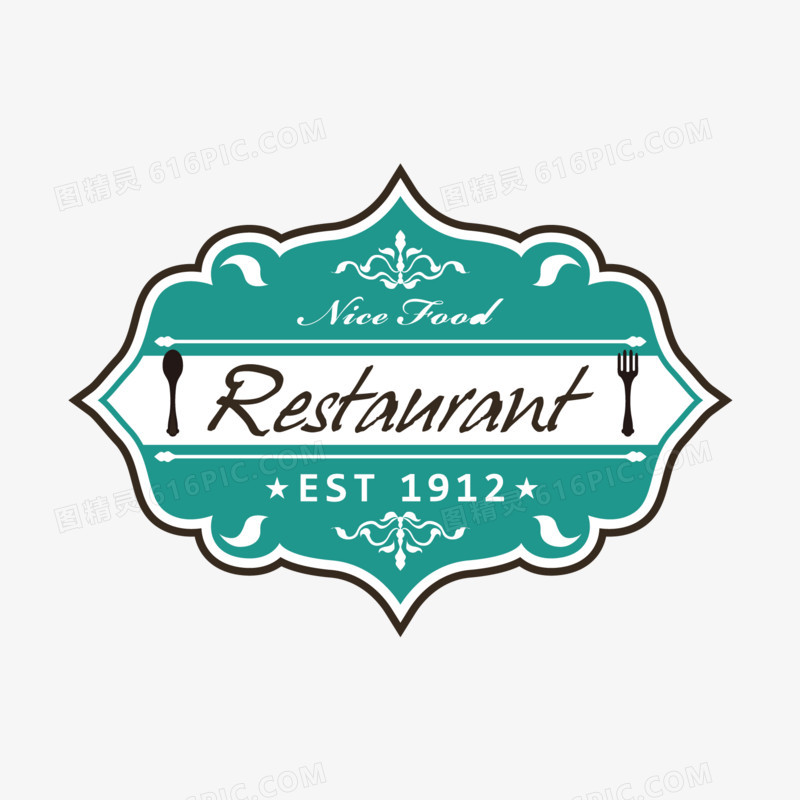 欧式古典餐饮标签矢量素材