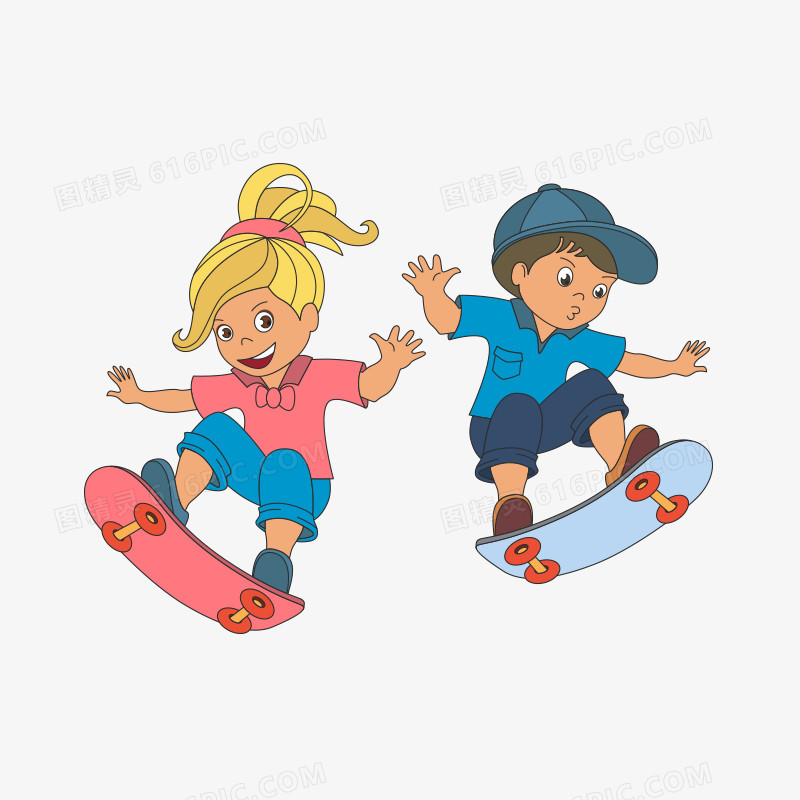 玩滑板的孩子