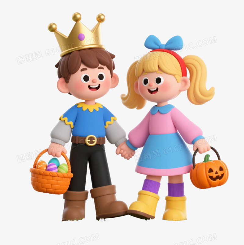 牵手儿童卡通手绘元素