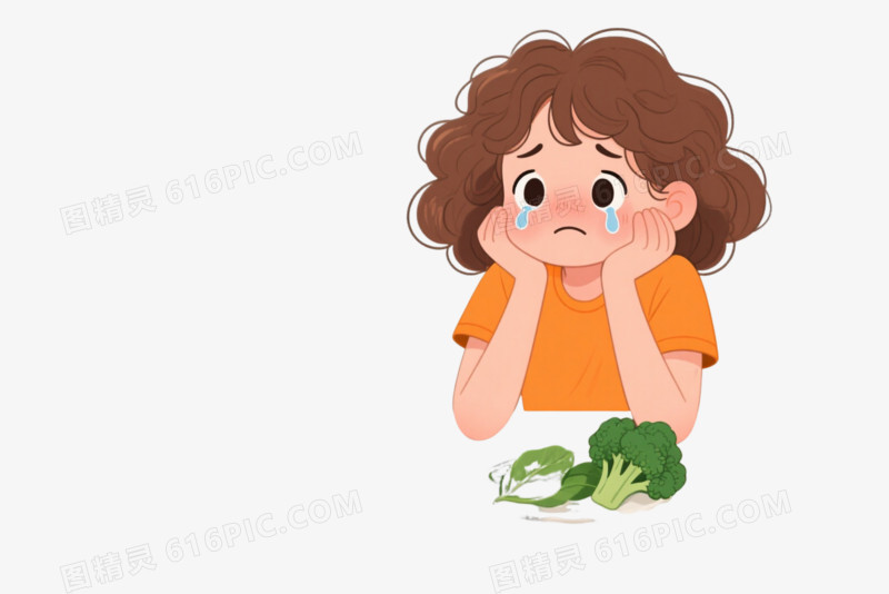 忧愁少女卡通手绘元素图片免费下载_PNG素材_编号18mijyqqx_图精灵