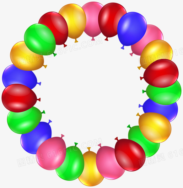 彩色气球圆圈圆形边框