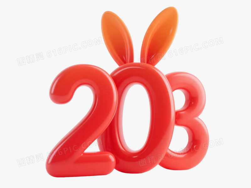 红橙渐变2023立体数字漂浮元素图片免费下载_PNG素材_编号18mijy039_图精灵