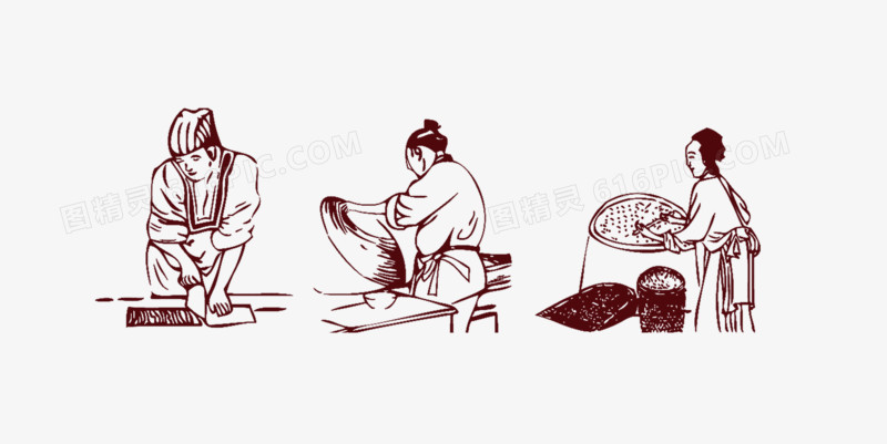 中国古代做饭人物画像