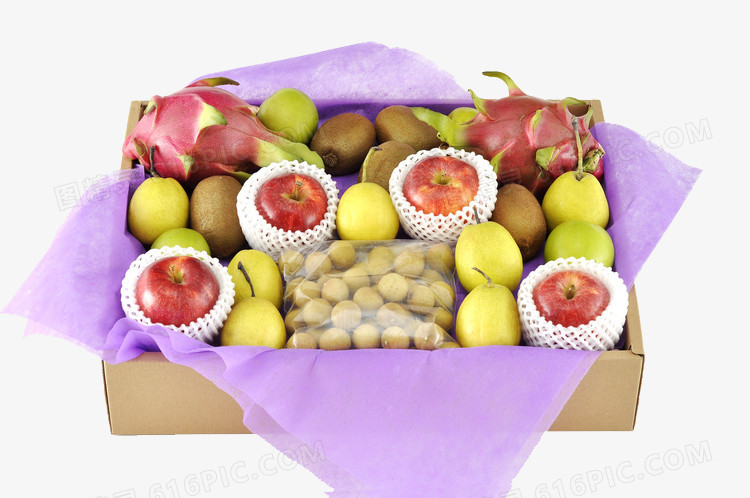 箱子里的各种水果