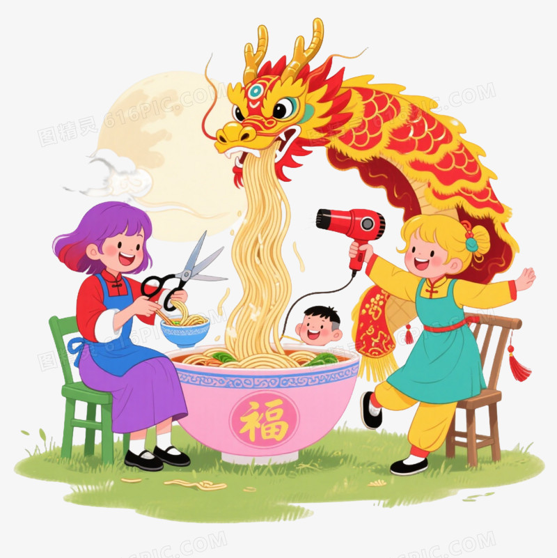 多场景春节活动卡通手绘元素