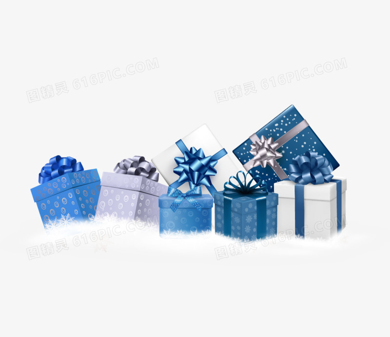 蓝色圣诞礼盒