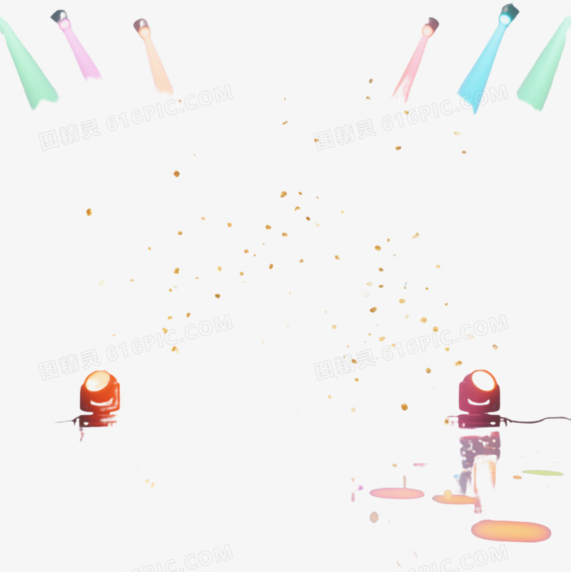 彩色聚光灯光束漂浮元素