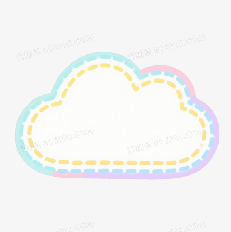 马卡龙色云朵边框手绘卡通元素