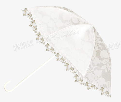 白色蕾丝花边雨伞素材
