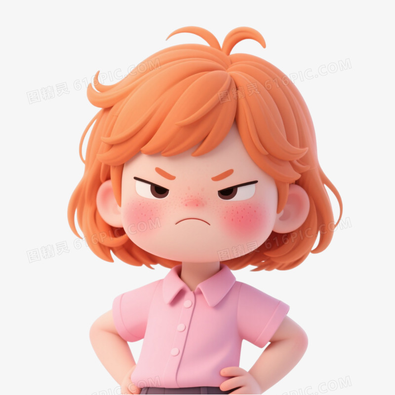 橙发生气女孩卡通手绘元素图片免费下载_PNG素材_编号z2ri2jpq5_图精灵